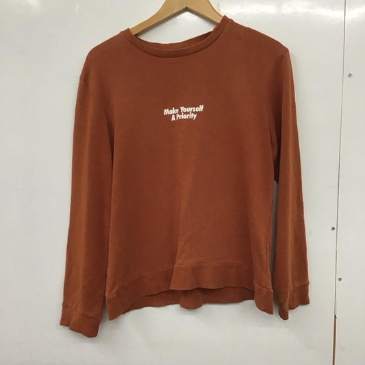 ザラ ZARA TRAFALUC トレーナー 長袖 長袖トレーナー スウェット クルーネック プルオーバー M ロゴ、文字 茶 / ブラウン /  レディース USED 古着 中古 10136765