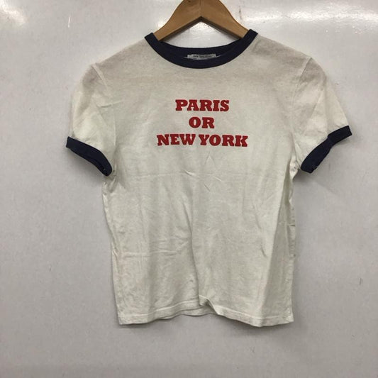 ザラ ZARA Tシャツ 半袖 M ロゴ、文字 X プリント 白 / ホワイト /  レディース USED 古着 中古 10138164