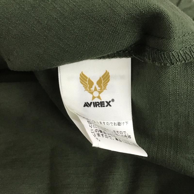 アヴィレックス AVIREX シャツ、ブラウス 長袖 長袖シャツ ミリタリーシャツ カラーシャツ L ロゴ、文字 カーキ / カーキ /  メンズ USED 古着 中古 10147988