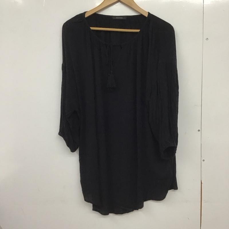 ジーナシス JEANASIS シャツ、ブラウス 七分袖 FREE 無地 黒 / ブラック /  レディース USED 古着 中古 10148418