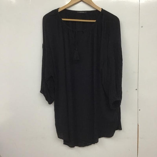 ジーナシス JEANASIS シャツ、ブラウス 七分袖 FREE 無地 黒 / ブラック /  レディース USED 古着 中古 10148418