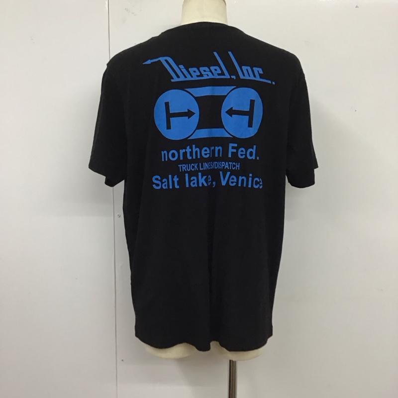 ディーゼル DIESEL Tシャツ 半袖 半袖カットソー プリントTシャツ クルーネックカットソー XL プリント 黒 / ブラック /  メンズ USED 古着 中古 10120352