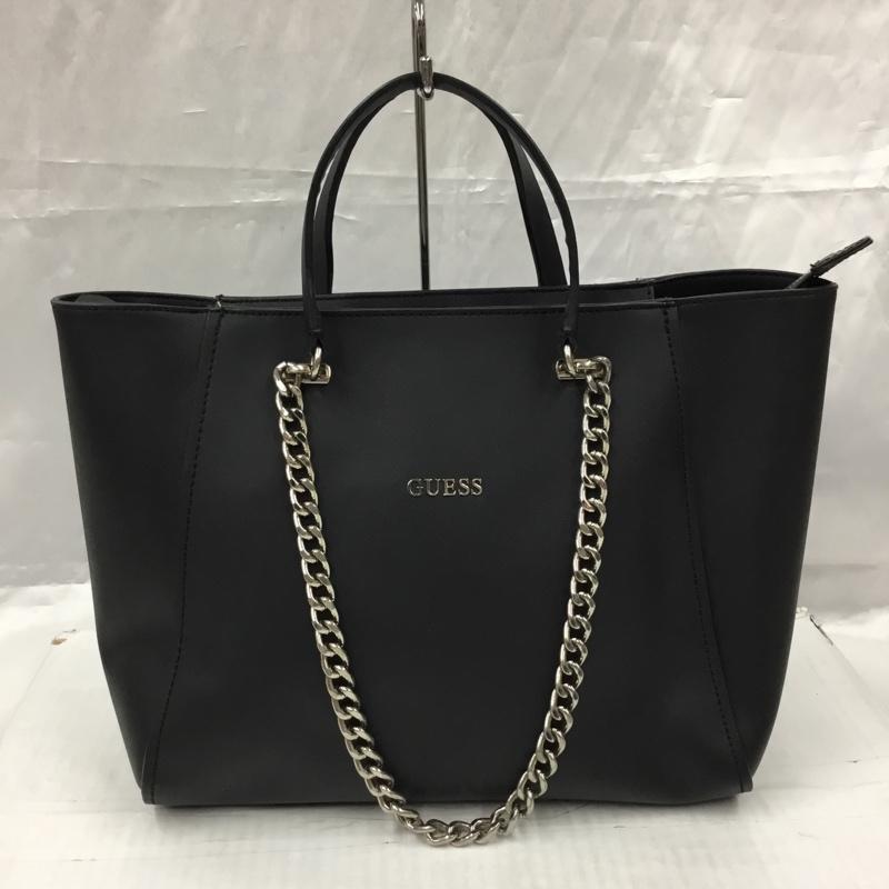 ゲス Guess トートバッグ トートバッグ VG504223 チェーン ロゴ、文字 黒 / ブラック / X 銀 / シルバー /  レディース USED 古着 中古 10106023