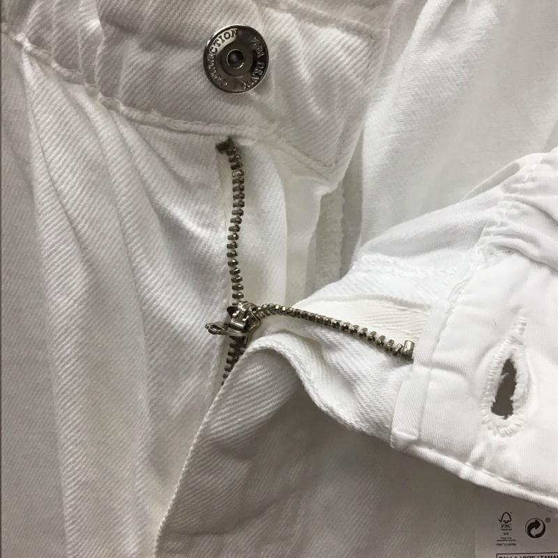 ザラ ZARA パンツ デニム、ジーンズ ホワイトデニム 5862/062/250 HIGH-WAIST BAGGY 40 無地 白 / ホワイト /  レディース USED 古着 中古 10112525