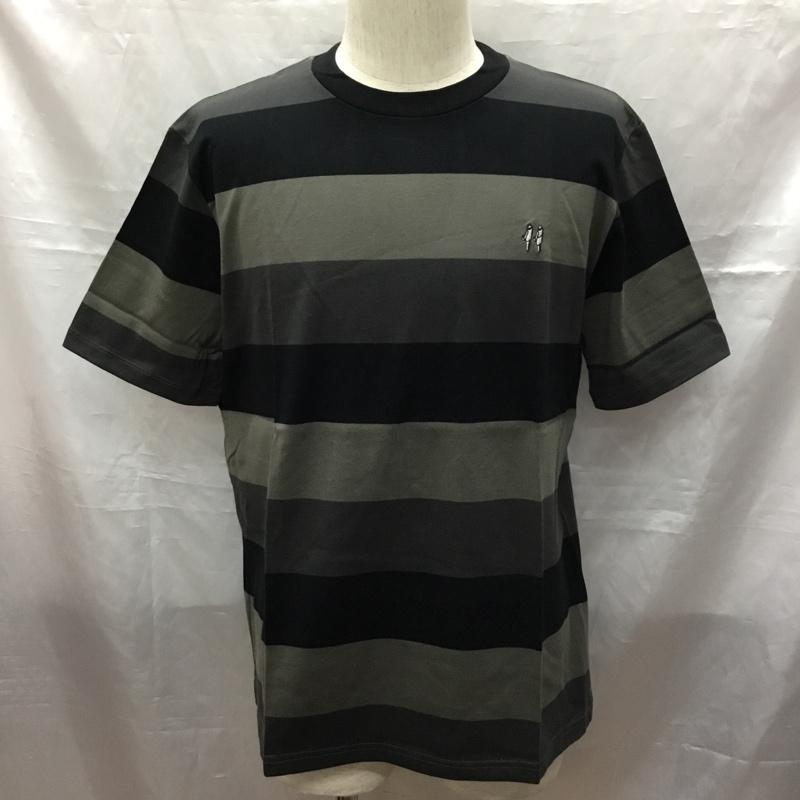ナンバーナイン NUMBER (N)INE Tシャツ 半袖 半袖カットソー プリントTシャツ クルーネックカットソー 2 ボーダー柄 黒 / ブラック / X 灰 / グレー /  メンズ USED 古着 中古 10116127