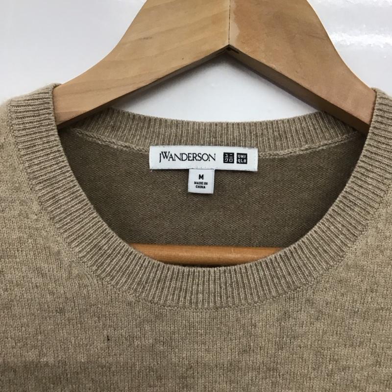 ユニクロ UNIQLO ニット、セーター 長袖 351-432325 JWANDERSON セーター M 無地 ベージュ / ベージュ /  メンズ USED 古着 中古 10142397