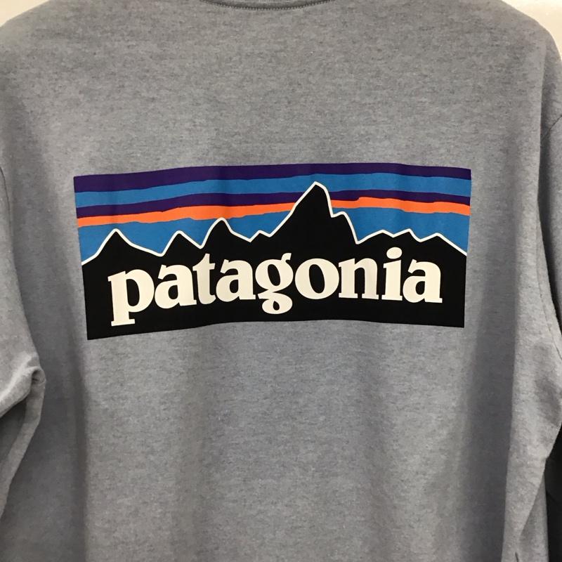 パタゴニア patagonia Tシャツ 長袖 L プリント X ロゴ、文字 水色 / ライトブルー /  メンズ USED 古着 中古 10143314