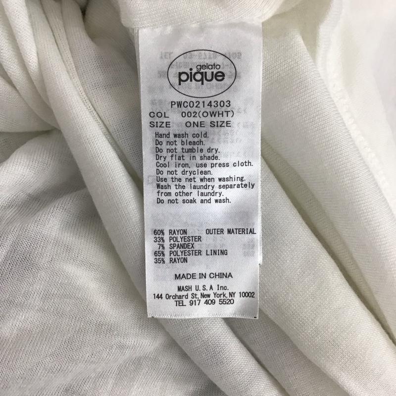 ジェラートピケ gelato pique ワンピース ロングスカート 半袖ロングワンピース フレアスカート ウエスト切り替え ONE SIZE プリント 白 / ホワイト /  レディース USED 古着 中古 10146120