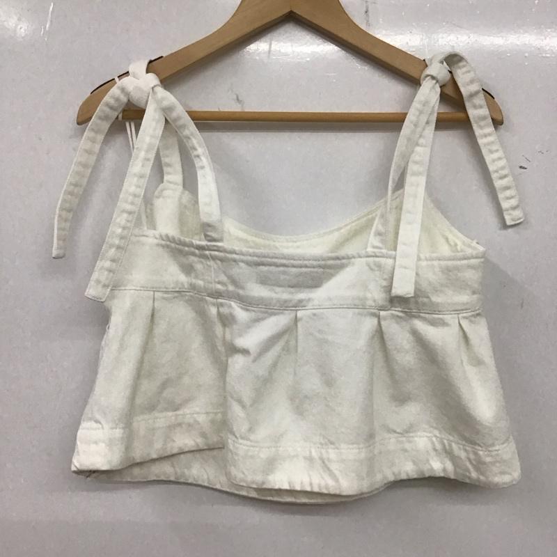 ザラ ZARA キャミソール キャミソール 3382 157 250 ノースリーブ デニム S 無地 白 / ホワイト /  レディース USED 古着 中古 10138579