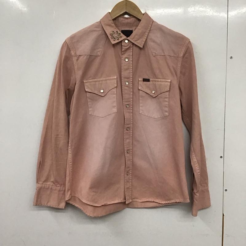 ナノユニバース nano・universe シャツ、ブラウス 長袖 デニムシャツ 長袖シャツ コラボ Lee M 無地 桃 / ピンク /  メンズ USED 古着 中古 10136558