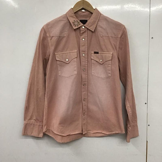 ナノユニバース nano・universe シャツ、ブラウス 長袖 デニムシャツ 長袖シャツ コラボ Lee M 無地 桃 / ピンク /  メンズ USED 古着 中古 10136558
