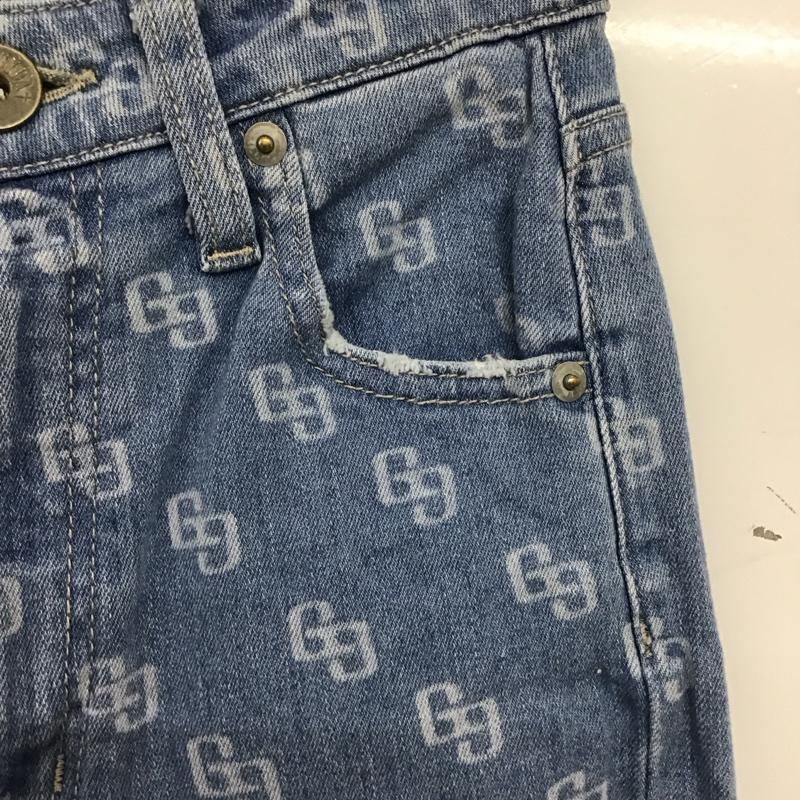 ジェイダ GYDA パンツ デニム、ジーンズ 072222409901 H/W LASER GG PATTERNスキニーデニムパンツ XS 総柄 X ロゴ、文字 水色 / ライトブルー /  レディース USED 古着 中古 10148927