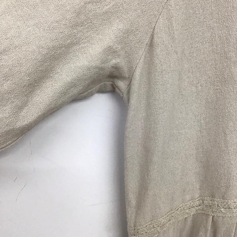 サマンサモスモス Samansa Mos2 ワンピース ロングスカート 長袖ロングワンピース ノーカラーシャツワンピース フレアスカート FREE ロゴ、文字 ベージュ / ベージュ /  レディース USED 古着 中古 10142033