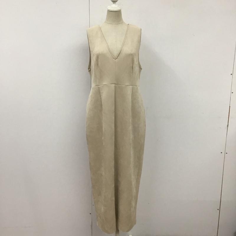 ザラ ZARA ワンピース ロングスカート 3046 837 712 ノースリーブ スリット M 無地 ベージュ / ベージュ /  レディース USED 古着 中古 10119617