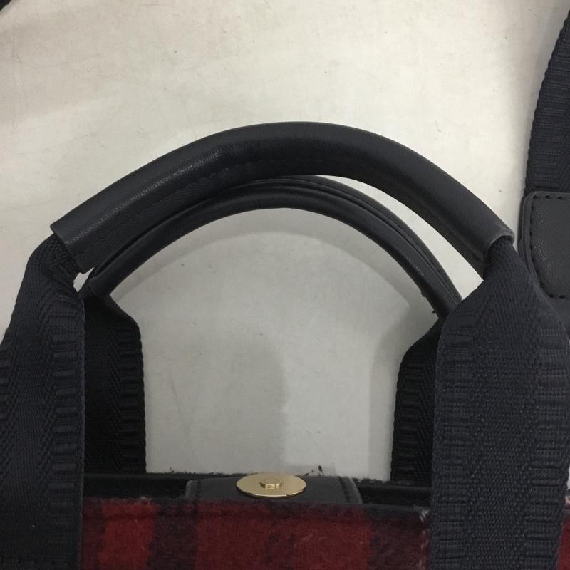 トミーヒルフィガー TOMMY HILFIGER ハンドバッグ ハンドバッグ チェック ショルダー ワンポイント 白 / ホワイト / X 紺 / ネイビー / X えんじ / ワインレッド /  レディース USED 古着 中古 10137943