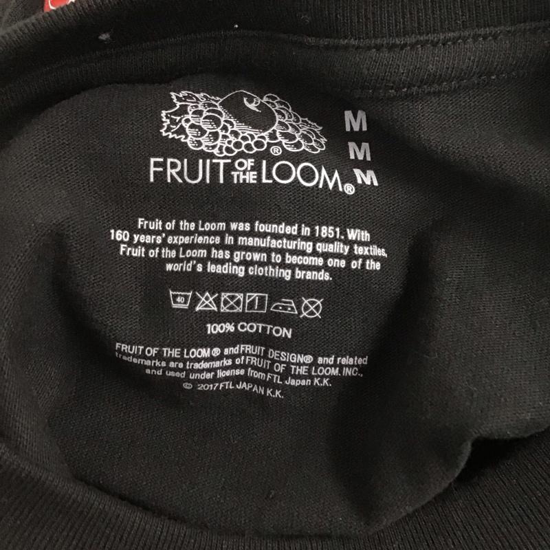 フルーツオブザルーム FRUIT OF THE LOOM カットソー 長袖 長袖カットソー プリントカットソー クルーネック M ロゴ、文字 黒 / ブラック /  メンズ USED 古着 中古 10126425