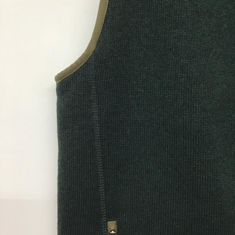 エルエルビーン L.L.Bean ベスト ベスト ジップアップベスト ノースリーブカットソー スタンドネック M ロゴ、文字 緑 / グリーン /  メンズ USED 古着 中古 10144223