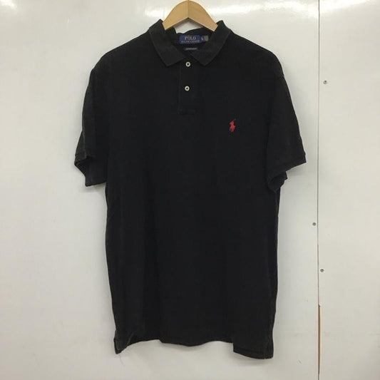 ポロラルフローレン POLO RALPH LAUREN ポロシャツ 半袖 半袖ポロシャツ 半袖カットソー カラーシャツ XL ロゴ、文字 黒 / ブラック /  メンズ USED 古着 中古 10132577