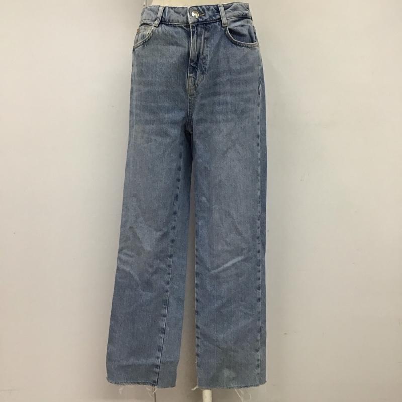 ザラ ZARA パンツ デニム、ジーンズ デニムパンツ ストレートパンツ ワイドパンツ カジュアルパンツ 36 無地 インディゴ / インディゴ /  レディース USED 古着 中古 10117948