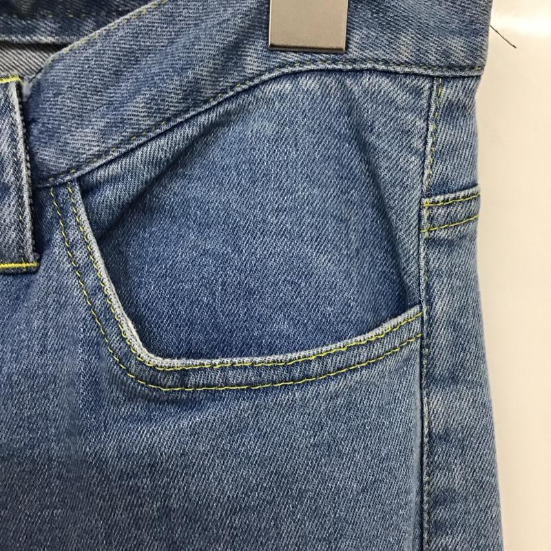 リルリリー lilLilly パンツ デニム、ジーンズ L18SS-PT201 デニムパンツ ダメージパンツ M 無地 インディゴ / インディゴ /  レディース USED 古着 中古 10117416