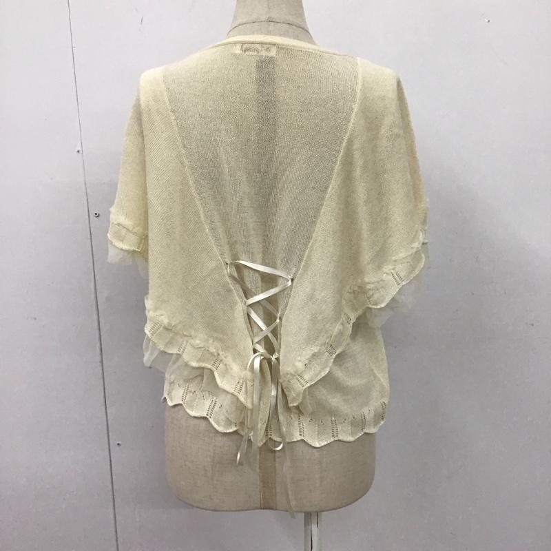アクシーズファム axes femme カーディガン 半袖 半袖カーディガン 前開きカーディガン カジュアルレースカーディガン M 花柄 白 / ホワイト /  レディース USED 古着 中古 10107672