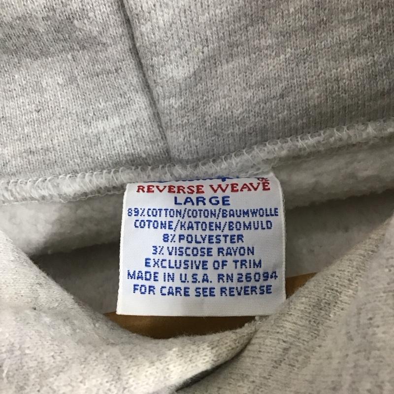 チャンピオン Champion パーカー 長袖 長袖パーカー プルオーバーパーカー スウェット L ロゴ、文字 灰 / グレー /  メンズ USED 古着 中古 10149018