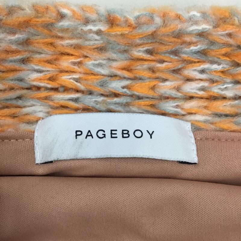 ページボーイ PAGEBOY カーディガン 長袖 PB260190TN ブラッシュヤーン Vネック FREE 無地 橙 / オレンジ / X 灰 / グレー /  レディース USED 古着 中古 10118361