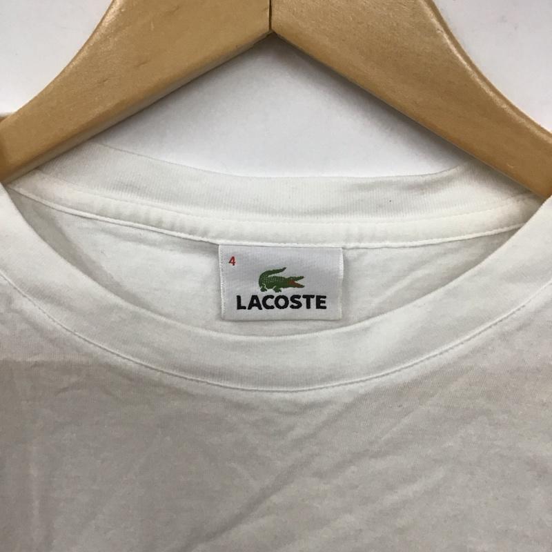 ラコステ LACOSTE Tシャツ 半袖 半袖カットソー プリントTシャツ クルーネックカットソー 4 ロゴ、文字 白 / ホワイト /  メンズ USED 古着 中古 10128728