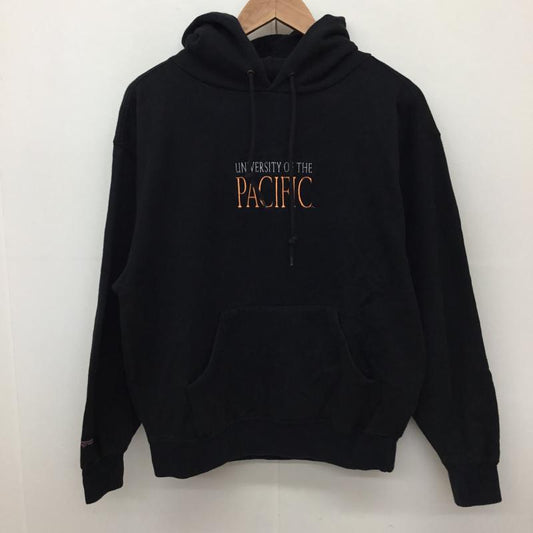 ジャンスポーツ JANSPORT パーカー 長袖 UNIVERSITY OF THE PACIFIC パシフィック大学 M ロゴ、文字 黒 / ブラック /  メンズ USED 古着 中古 10136212