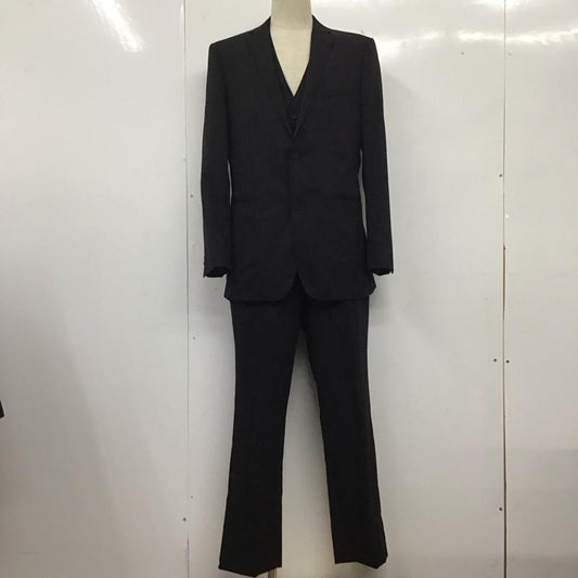 バーバリーブラックレーベル BURBERRY BLACK LABEL セットアップ セットアップ セットアップ 長袖ジャケット スラックスパンツ ベスト 3点セット ストライプ 黒 / ブラック /  メンズ USED 古着 中古 10146480