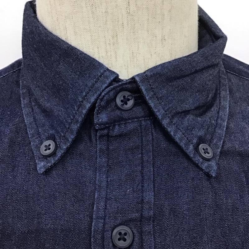 トミーヒルフィガー TOMMY HILFIGER シャツ、ブラウス 長袖 ボタンダウン ワッペン M ワンポイント インディゴ / インディゴ /  メンズ USED 古着 中古 10111180