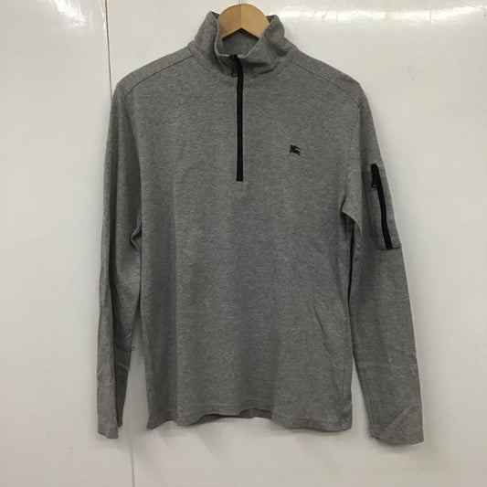 バーバリーブラックレーベル BURBERRY BLACK LABEL Tシャツ 長袖 ハーフジップ 2 無地 灰 / グレー /  メンズ USED 古着 中古 10130163