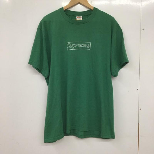 シュプリーム Supreme Tシャツ 半袖 21SS KAWSChalkLogoTee 半袖カットソー プリントTシャツ クルーネックカットソー M ロゴ、文字 緑 / グリーン /  メンズ USED 古着 中古 10137950