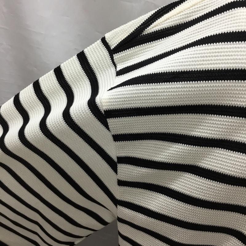 ラコステ LACOSTE カットソー 長袖 長袖カットソー クルーネックカットソー ロングスリーブカットソー 5 ボーダー柄 白 / ホワイト / X 黒 / ブラック /  メンズ USED 古着 中古 10120461