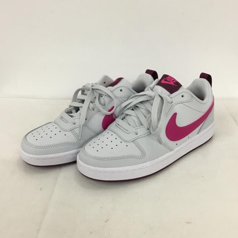 ナイキ NIKE スニーカー スニーカー BQ5448-015 COURT BOROUGH LOW 2 GS 23cm 23.0cm ロゴ、文字 灰 / グレー / X 白 / ホワイト / X 桃 / ピンク /  レディース USED 古着 中古 10132113