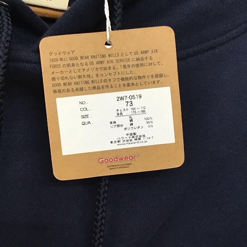 グッドウェア Goodwear パーカー 長袖 長袖パーカー プルオーバーパーカー スウェット XL 無地 紺 / ネイビー /  メンズ USED 古着 中古 10136573