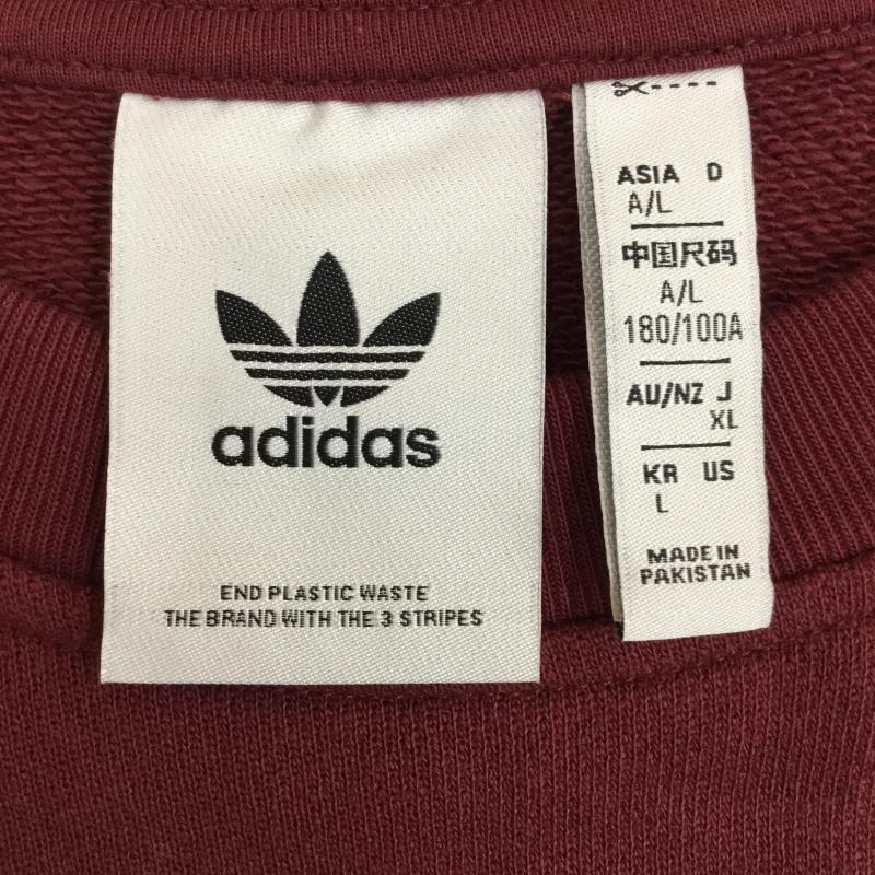アディダス adidas トレーナー 長袖 adidas アディダス U HTA CREW(カレッジ) スウェット IC5770 SHARED XL ロゴ、文字 えんじ / ワインレッド /  メンズ USED 古着 中古 10140930