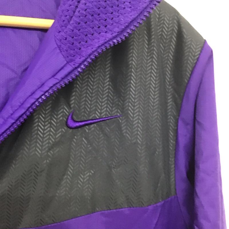 ナイキ NIKE ジャケット、上着 ジャンパー、ブルゾン ジップアップジャケット ナイロンジャケット アウター XL ロゴ、文字 黒 / ブラック / X 紫 / パープル /  メンズ USED 古着 中古 10139888