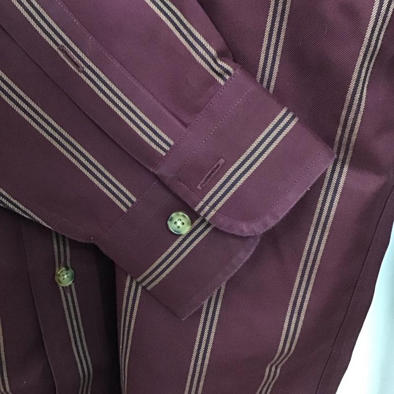 ブルックスブラザーズ BROOKS BROTHERS シャツ、ブラウス 長袖 長袖シャツ ストライプシャツ カラーシャツ ボタンダウンシャツ M ストライプ えんじ / ワインレッド /  メンズ USED 古着 中古 10131168