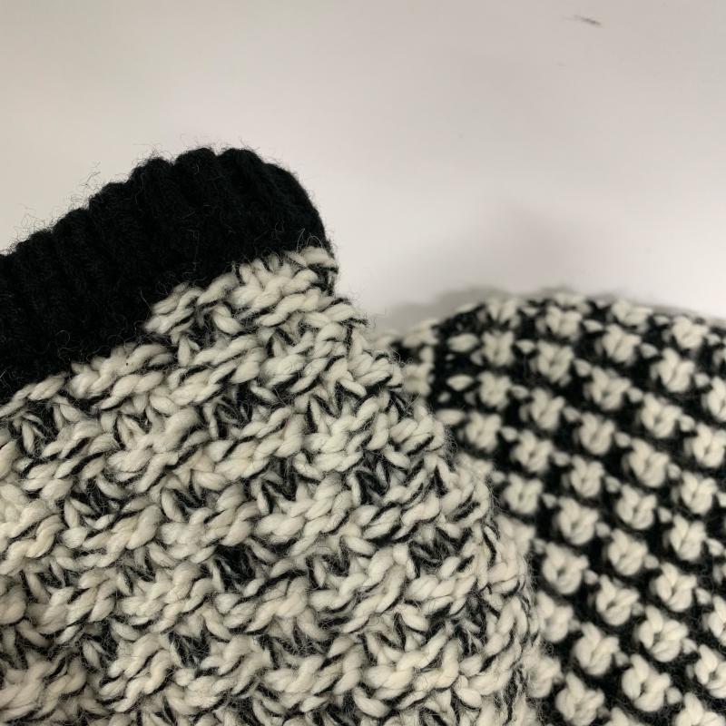 ミスターアティック Mr.attick ニット、セーター 長袖 ウール混ニットセーター M 総柄 X  白 / ホワイト / X 黒 / ブラック /  レディース USED 古着 中古 10015144