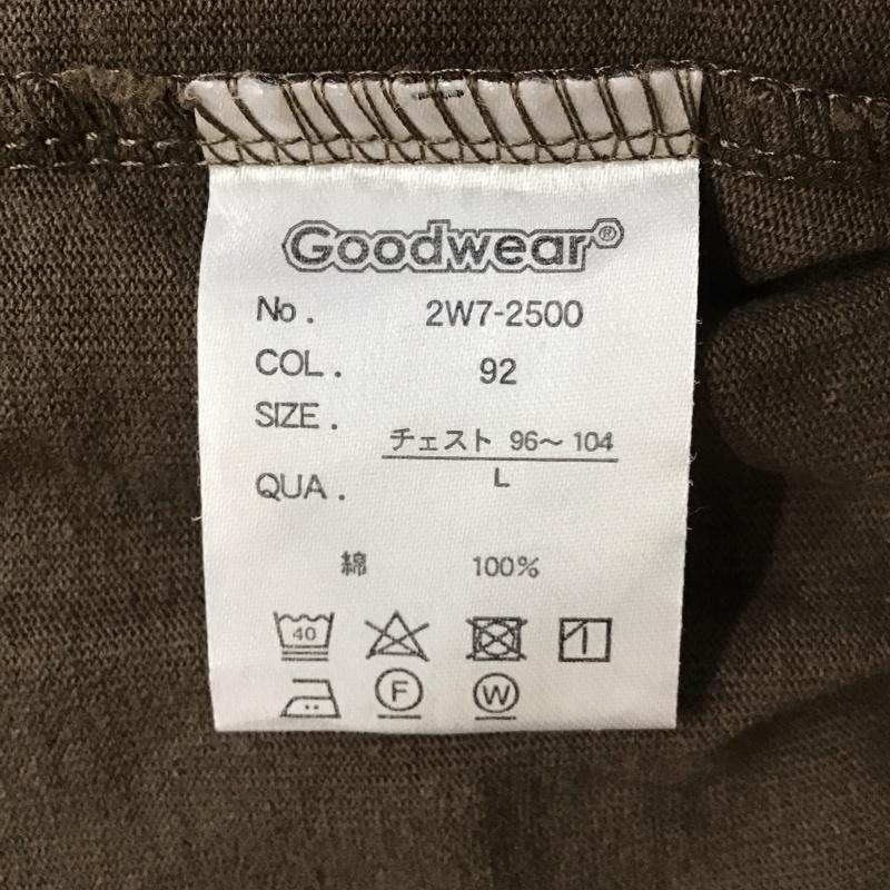 グッドウェア Goodwear Tシャツ 半袖 半袖カットソー プリントTシャツ クルーネックカットソー L 無地 茶 / ブラウン /  メンズ USED 古着 中古 10115297