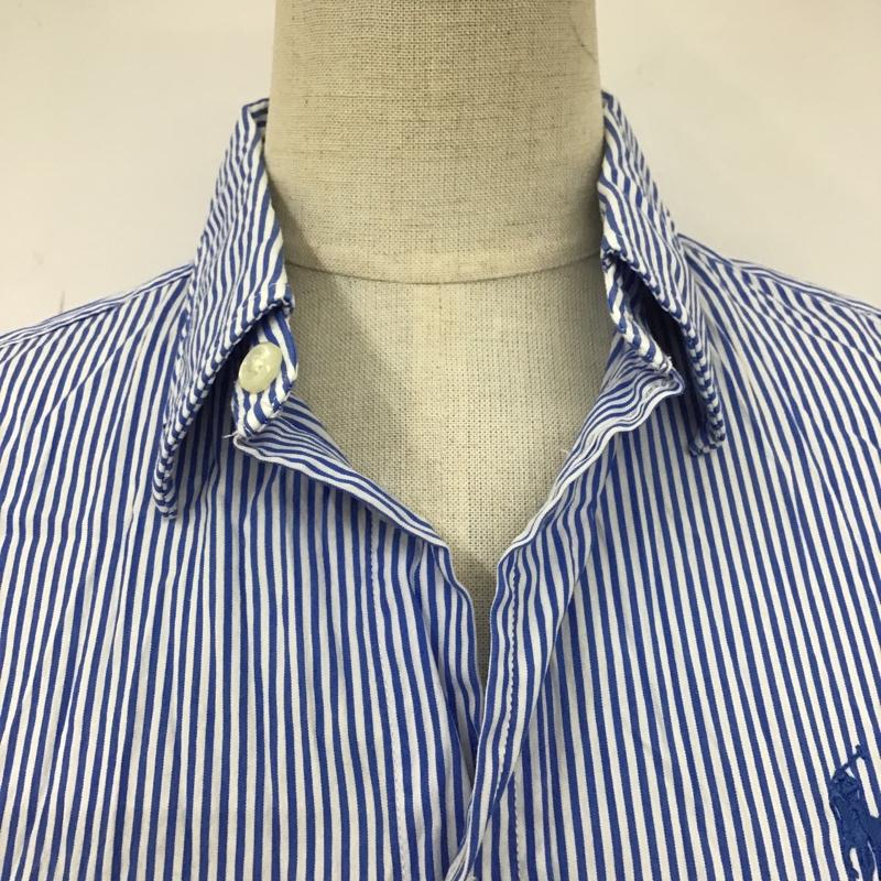 ポロラルフローレン POLO RALPH LAUREN シャツ、ブラウス 長袖 長袖シャツ ストライプシャツ カラーシャツ カジュアルシャツ 0 ストライプ 白 / ホワイト / X 青 / ブルー /  レディース USED 古着 中古 10105923