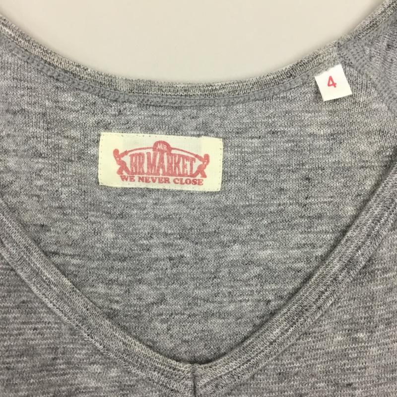 ハリウッドランチマーケット HOLLYWOOD RANCH MARKET カットソー 長袖 長袖カットソー Vネックカットソー ロングスリーブカットソー 無地Tシャツ 4 無地 灰 / グレー /  メンズ USED 古着 中古 10114129