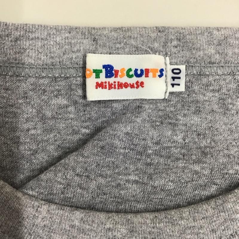 ミキハウス MIKIHOUSE Tシャツ 長袖 110cm 無地 X プリント 灰 / グレー /  ボーイズ USED 古着 中古 10116791