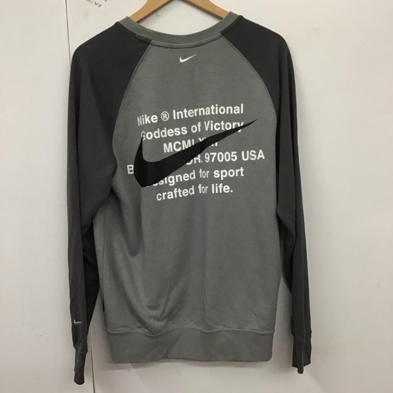 ナイキ NIKE トレーナー 長袖 db4960-073 長袖スウェット クルーネック L ロゴ、文字 灰 / グレー /  メンズ USED 古着 中古 10129265