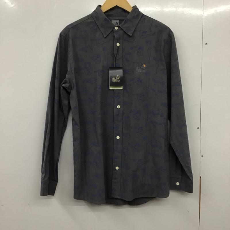 ゴースローキャラバン go slow caravan シャツ、ブラウス 長袖 340231 長袖シャツ プリントシャツ 5 プリント 灰 / グレー /  メンズ USED 古着 中古 10138198