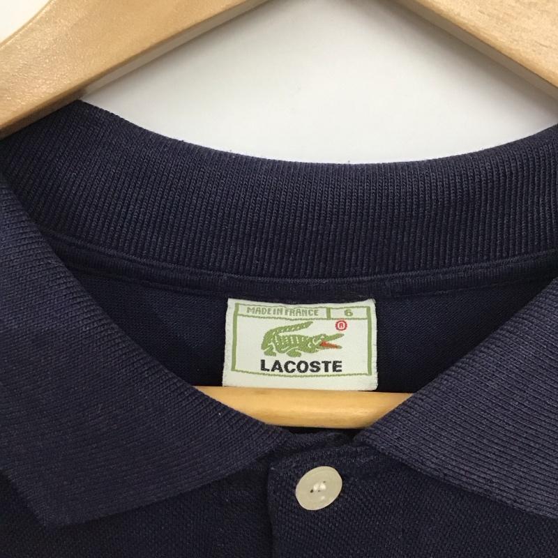 ラコステ LACOSTE ポロシャツ 半袖 半袖ポロシャツ 半袖カットソー カラーシャツ 6 ロゴ、文字 紺 / ネイビー /  メンズ USED 古着 中古 10131121