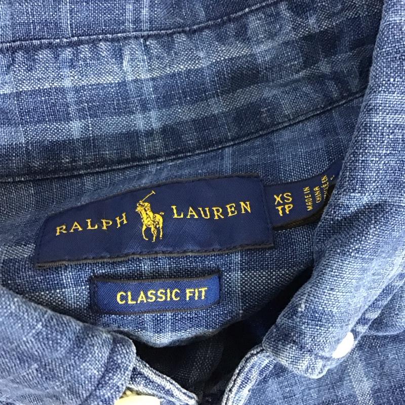ラルフローレン RALPHLAUREN シャツ、ブラウス 長袖 長袖シャツ チェックシャツ ボタンダウンシャツ XS プリント インディゴ / インディゴ /  メンズ USED 古着 中古 10115963