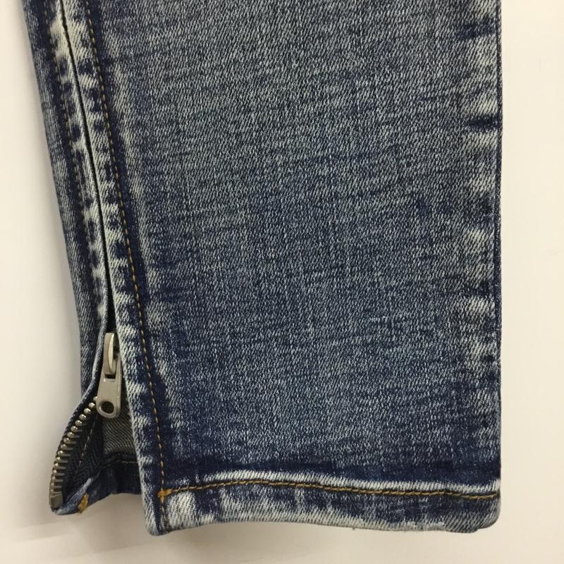ミニマル mnml パンツ デニム、ジーンズ 裾ファスナー ストレッチ 36 ダメージ加工 青 / ブルー /  メンズ USED 古着 中古 10115685