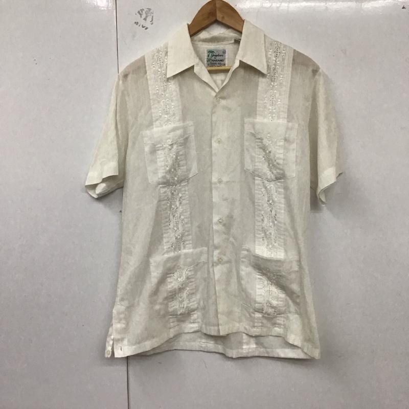 古着 USED シャツ、ブラウス 半袖 半袖シャツ アロハシャツ カラーシャツ M 刺繍 白 / ホワイト /  メンズ USED 古着 中古 10129260
